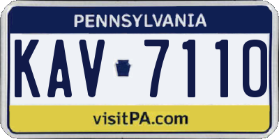 PA license plate KAV7110
