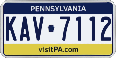 PA license plate KAV7112