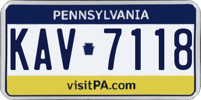 PA license plate KAV7118