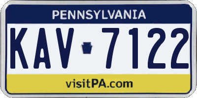 PA license plate KAV7122
