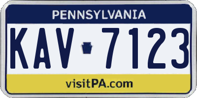 PA license plate KAV7123