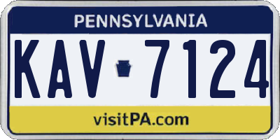 PA license plate KAV7124