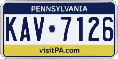 PA license plate KAV7126