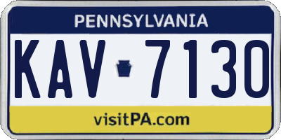 PA license plate KAV7130