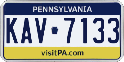 PA license plate KAV7133