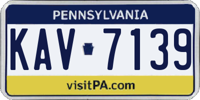PA license plate KAV7139