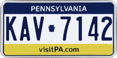 PA license plate KAV7142