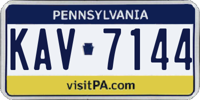 PA license plate KAV7144