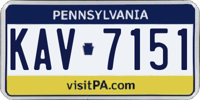 PA license plate KAV7151