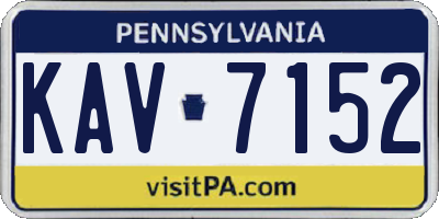PA license plate KAV7152