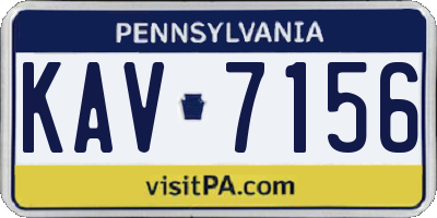 PA license plate KAV7156