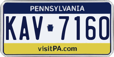 PA license plate KAV7160