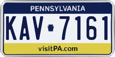 PA license plate KAV7161