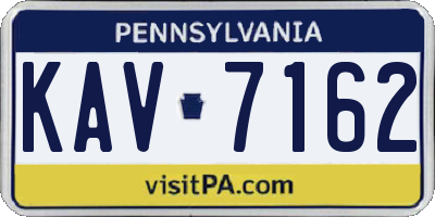 PA license plate KAV7162