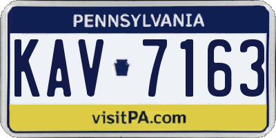PA license plate KAV7163