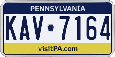 PA license plate KAV7164