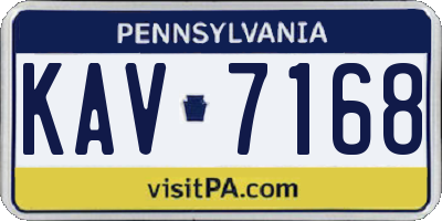 PA license plate KAV7168