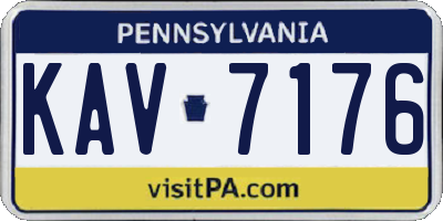 PA license plate KAV7176
