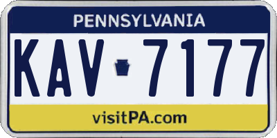 PA license plate KAV7177