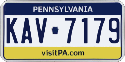 PA license plate KAV7179