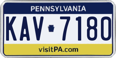 PA license plate KAV7180