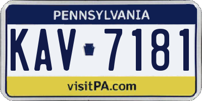 PA license plate KAV7181