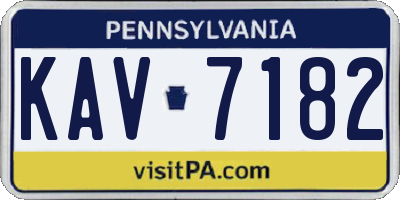 PA license plate KAV7182