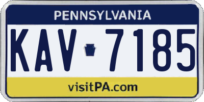 PA license plate KAV7185