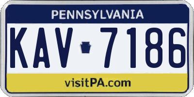 PA license plate KAV7186