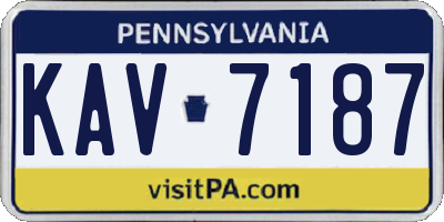 PA license plate KAV7187