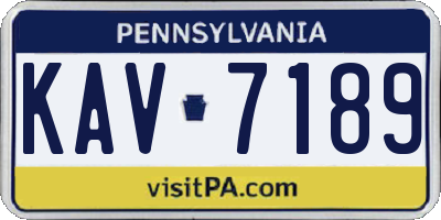 PA license plate KAV7189