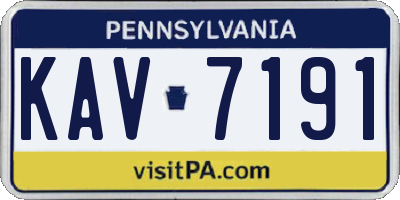 PA license plate KAV7191