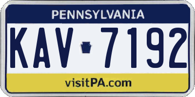 PA license plate KAV7192