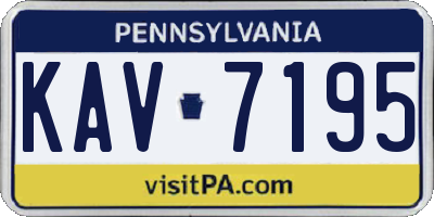 PA license plate KAV7195