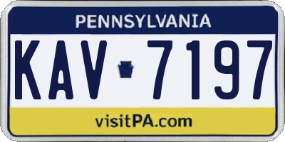 PA license plate KAV7197