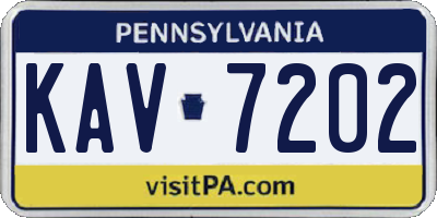 PA license plate KAV7202