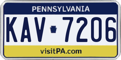 PA license plate KAV7206