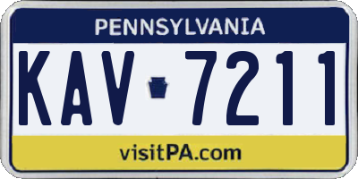 PA license plate KAV7211