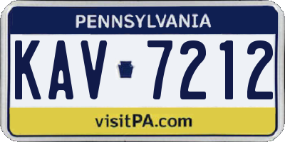 PA license plate KAV7212