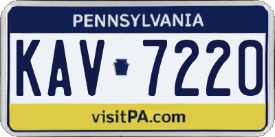 PA license plate KAV7220
