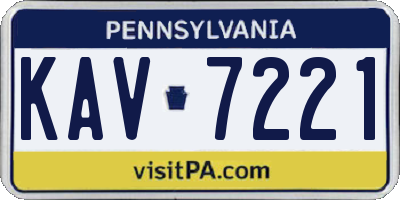 PA license plate KAV7221
