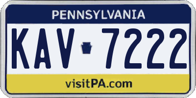 PA license plate KAV7222