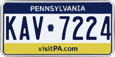 PA license plate KAV7224