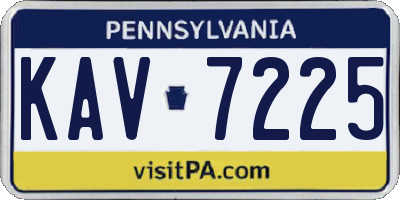 PA license plate KAV7225