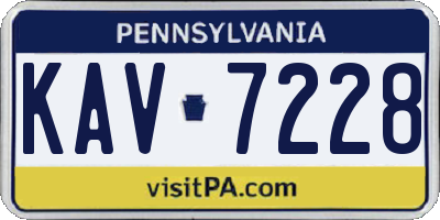 PA license plate KAV7228