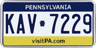 PA license plate KAV7229