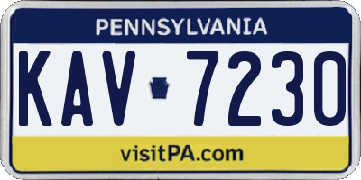 PA license plate KAV7230