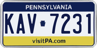 PA license plate KAV7231