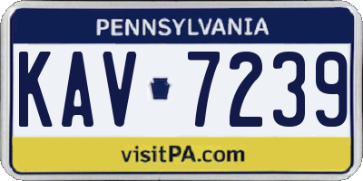 PA license plate KAV7239
