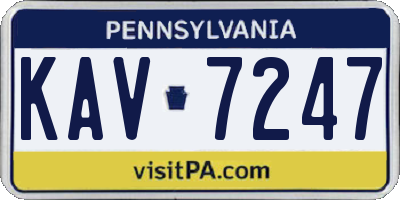 PA license plate KAV7247